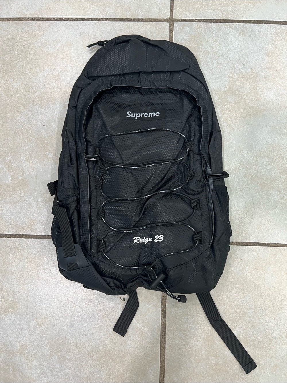 Supreme Backpack Black SS22 Diamond Ripstop Tech Pack